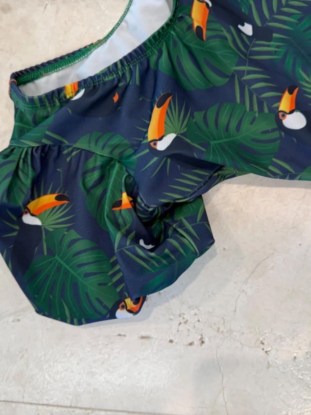 Princess C by F. Fantagiro Girls Toucan Tropical One Piece Swimsuit Size 10